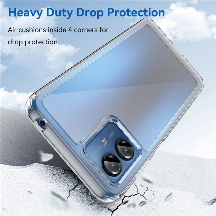 For Motorola Moto G14 4G TPU+Acrylic Mobile Phone Case Drop-proof Back Cover - Transparent