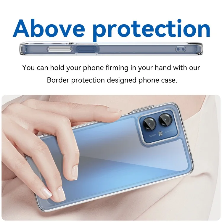 For Motorola Moto G14 4G TPU+Acrylic Mobile Phone Case Drop-proof Back Cover - Transparent