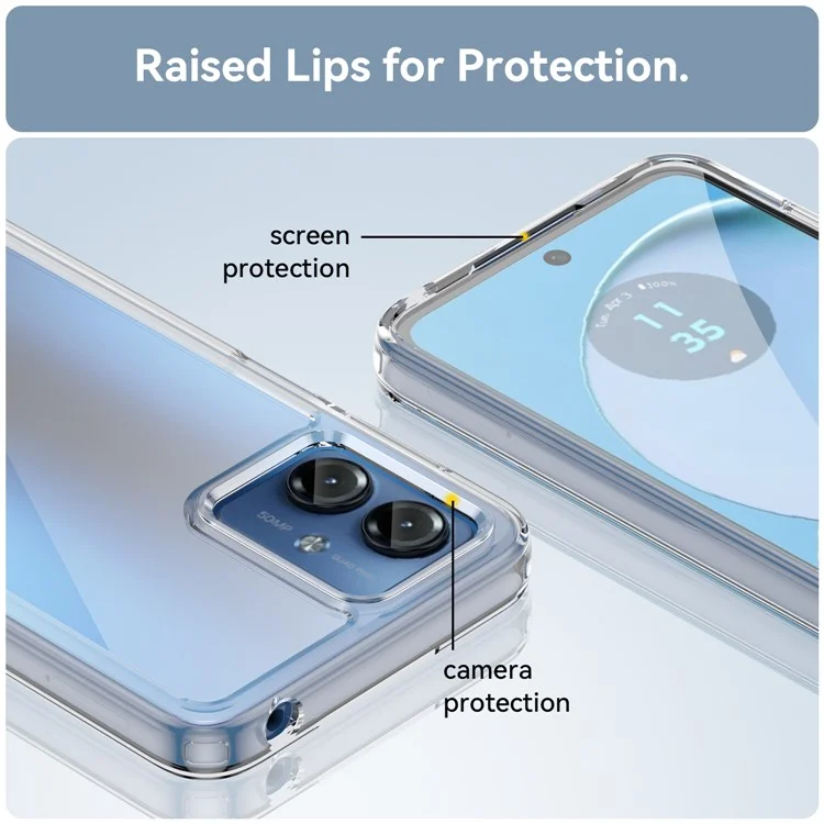 For Motorola Moto G14 4G TPU+Acrylic Mobile Phone Case Drop-proof Back Cover - Transparent
