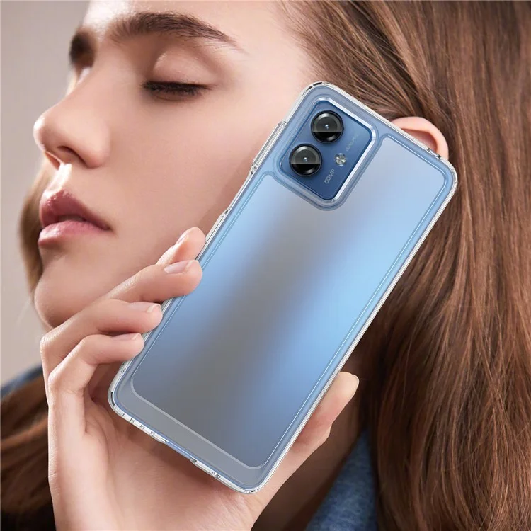 For Motorola Moto G14 4G TPU+Acrylic Mobile Phone Case Drop-proof Back Cover - Transparent