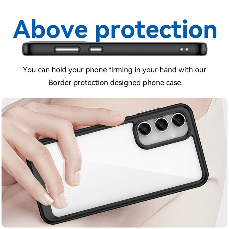 Per Samsung Galaxy S23 FE Custodia back cover antiurto in TPU+acrilico antischeggia - Nera