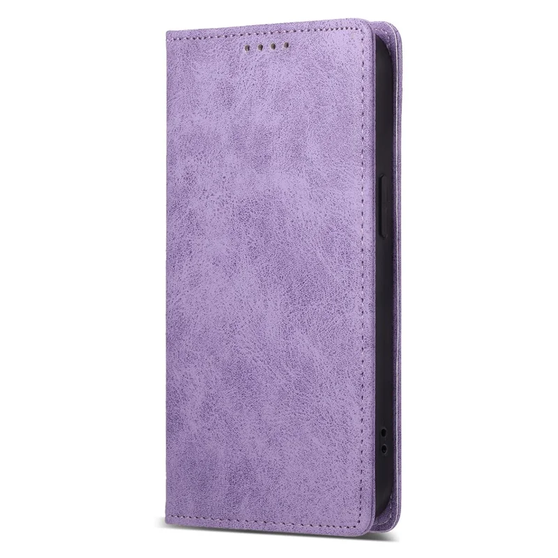 DF-05 For iPhone 15 PU Leather Smartphone Case RFID Blocking Phone Stand Cover Wallet - Purple