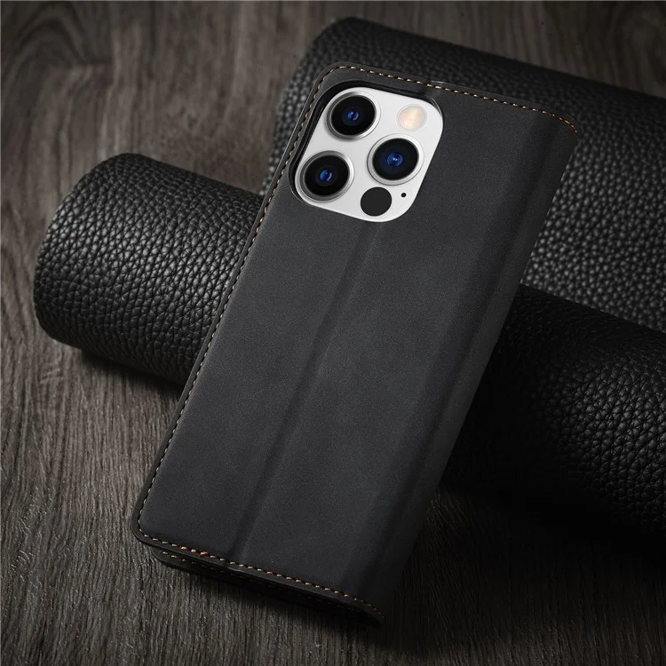 Étui de téléphone portable FORWENW Fantasy Series pour iPhone 15 Pro, étui téléphone en cuir au toucher doux - Noir