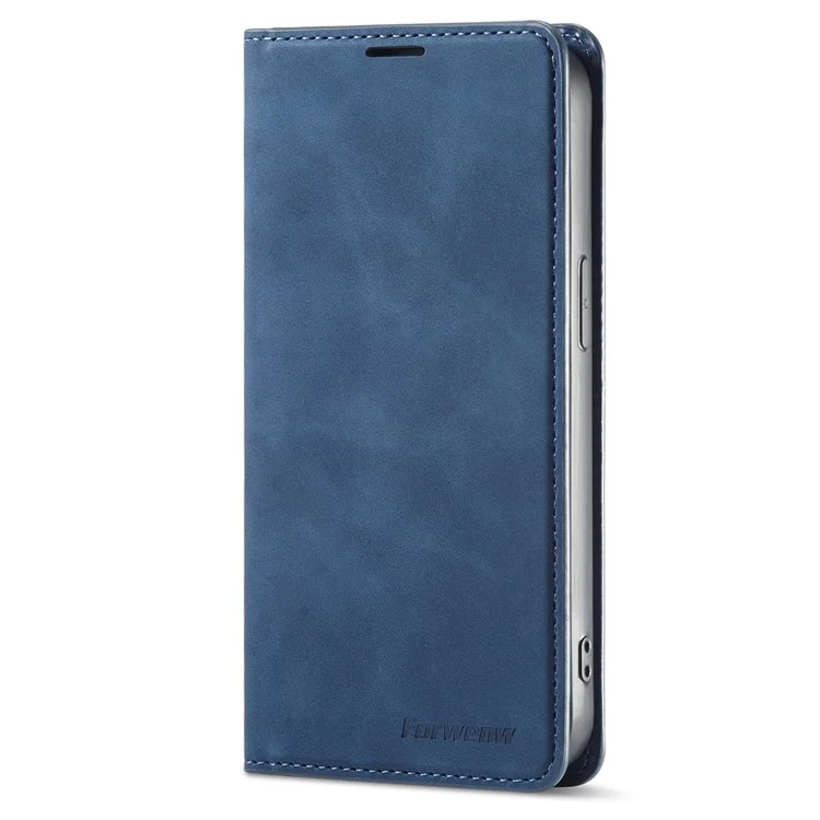 FORWENW Fantasy-Serie für iPhone 15 Pro Max Skin-Touch PU-Leder Magnetisches Handyhülle - Blau
