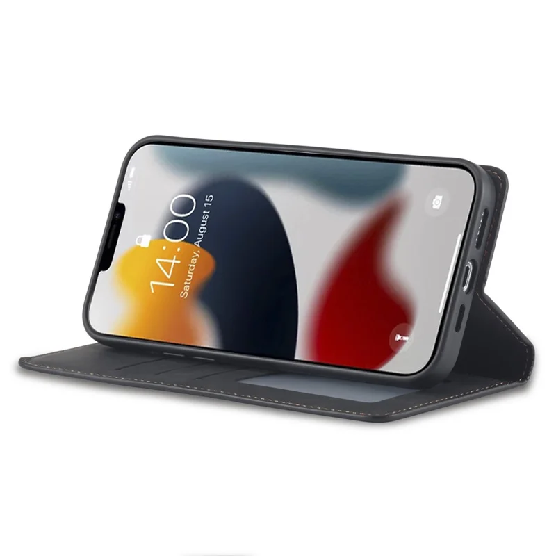 FORWENW Fantasy-Serie für iPhone 15 Plus stoßfeste Brieftasche Telefon Gehäuse Haut-Berührungs-Leder Brieftasche Telefon Abdeckung - Schwarz