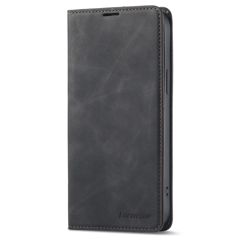 FORWENW Fantasy-Serie für iPhone 15 Plus stoßfeste Brieftasche Telefon Gehäuse Haut-Berührungs-Leder Brieftasche Telefon Abdeckung - Schwarz