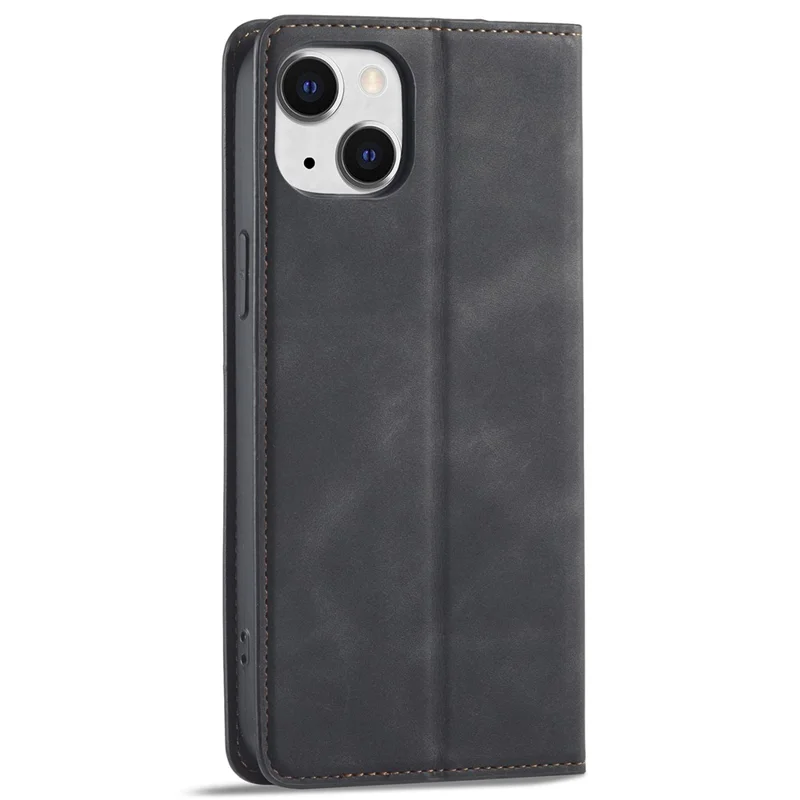 FORWENW Fantasy-Serie für iPhone 15 Plus stoßfeste Brieftasche Telefon Gehäuse Haut-Berührungs-Leder Brieftasche Telefon Abdeckung - Schwarz