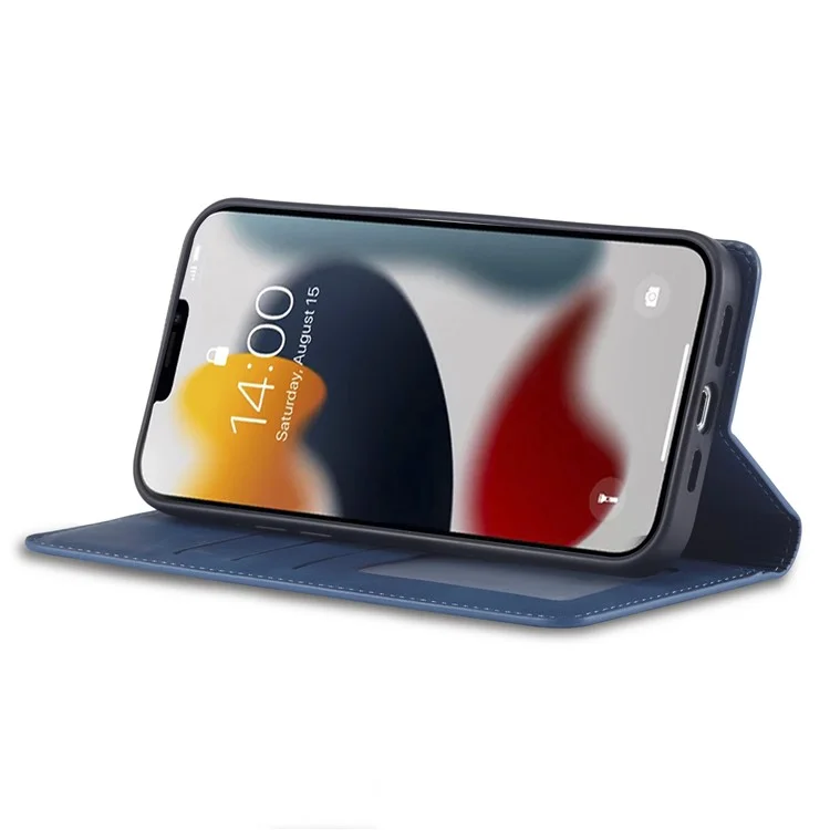 FORWENW Fantasy-Serie für iPhone 15 Kratzfeste Handyhülle Skin-Touch-Lederhülle - Blau