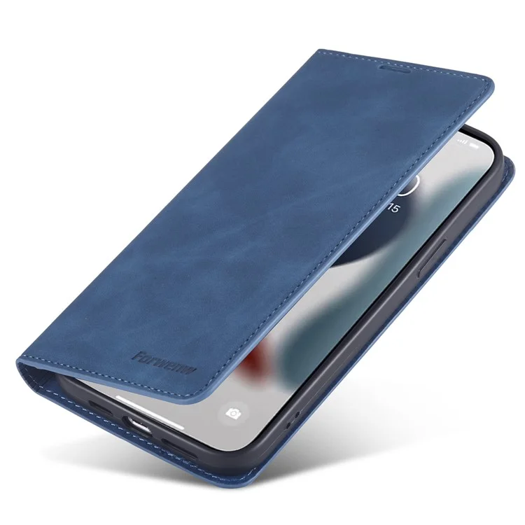 FORWENW Fantasy-Serie für iPhone 15 Kratzfeste Handyhülle Skin-Touch-Lederhülle - Blau
