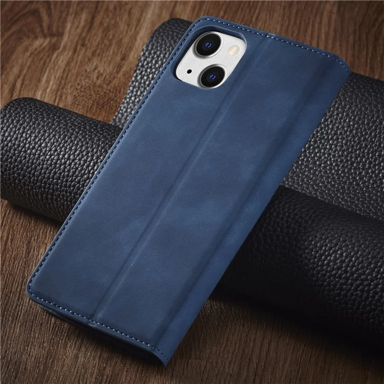 FORWENW Fantasy-Serie für iPhone 15 Kratzfeste Handyhülle Skin-Touch-Lederhülle - Blau