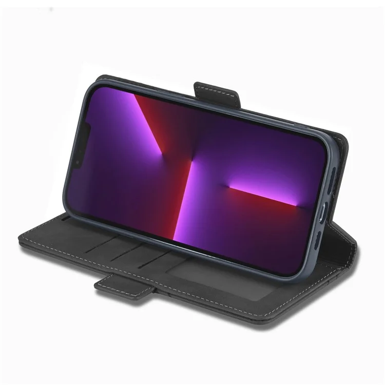 FORWENW F3 Series For iPhone 15 Plus Flip Leather Wallet Shell Phone Stand Case Anti-fall Phone Cover - Black
