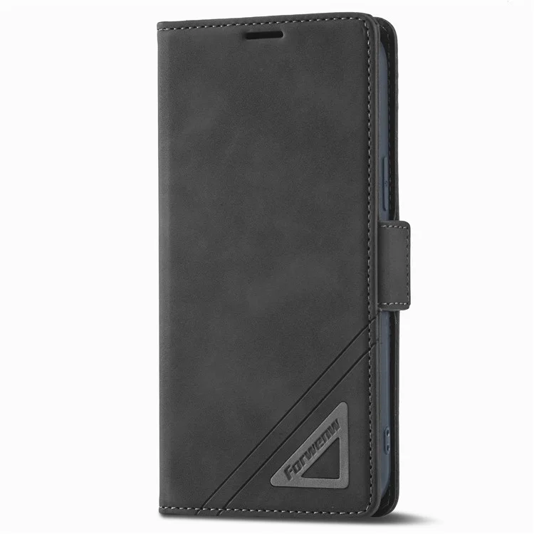 FORWENW F3 Series For iPhone 15 Plus Flip Leather Wallet Shell Phone Stand Case Anti-fall Phone Cover - Black