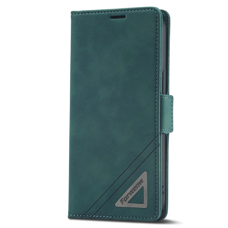 FORWENW F3 Series For iPhone 15 Pro Anti-fall Phone Cover Flip Leather Wallet Phone Stand Case - Verde