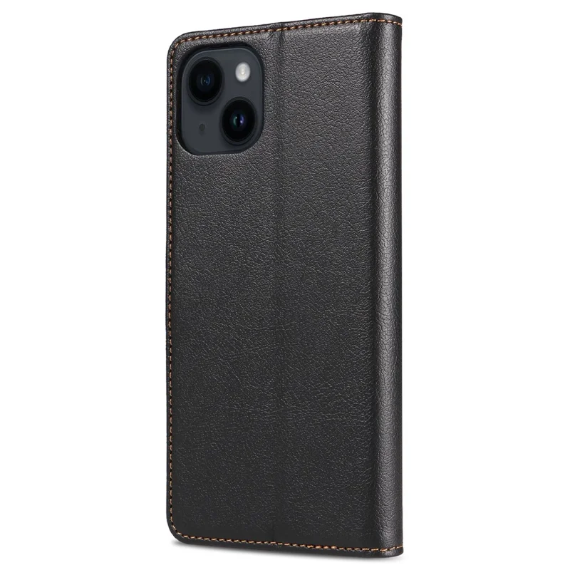001 For iPhone 15 Pro Max Magnetic Closure Phone Case RFID Blocking Wallet  PU Leather Stand Cover - Black