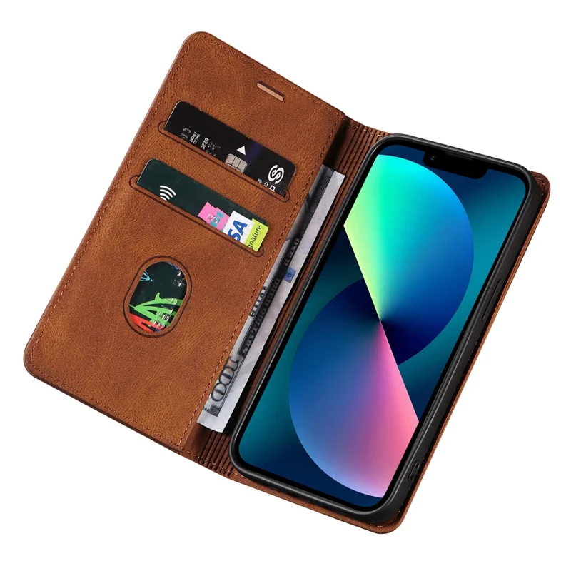 Armband PU-Leder-Hülle für iPhone 15 Pro Max, Geldbörse Ständer Stoßfeste Handyhülle - Braun