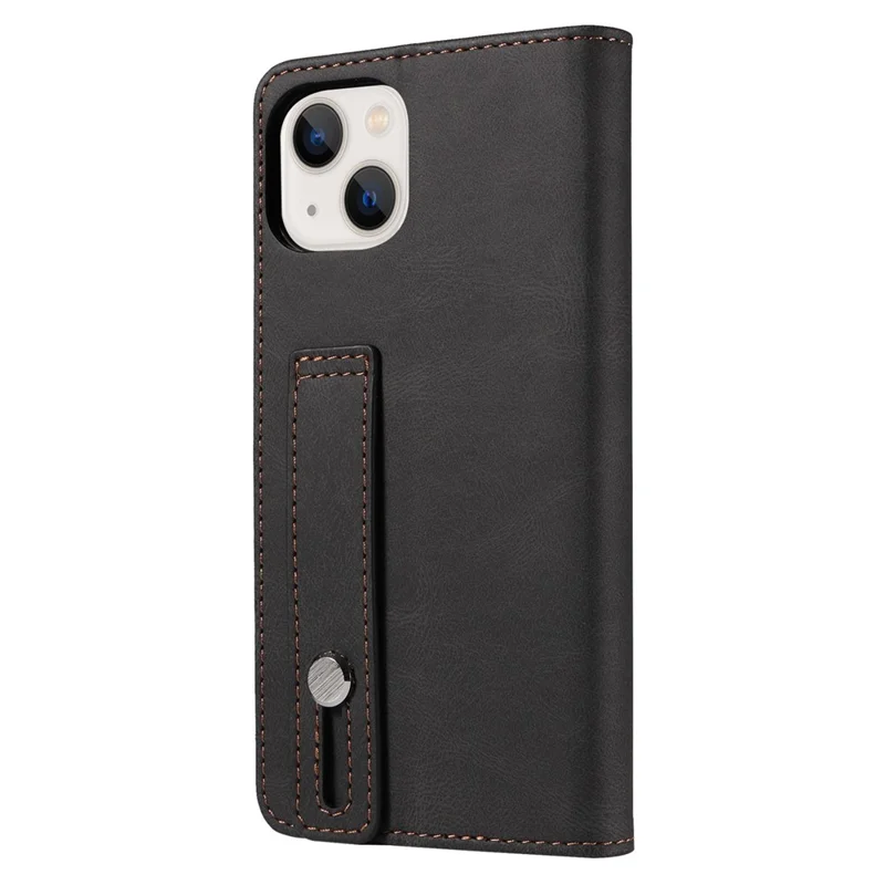 Armband PU-Leder-Hülle für iPhone 15 Pro Max, Brieftasche-Ständer Anti-Drop-Handyhülle - Schwarz