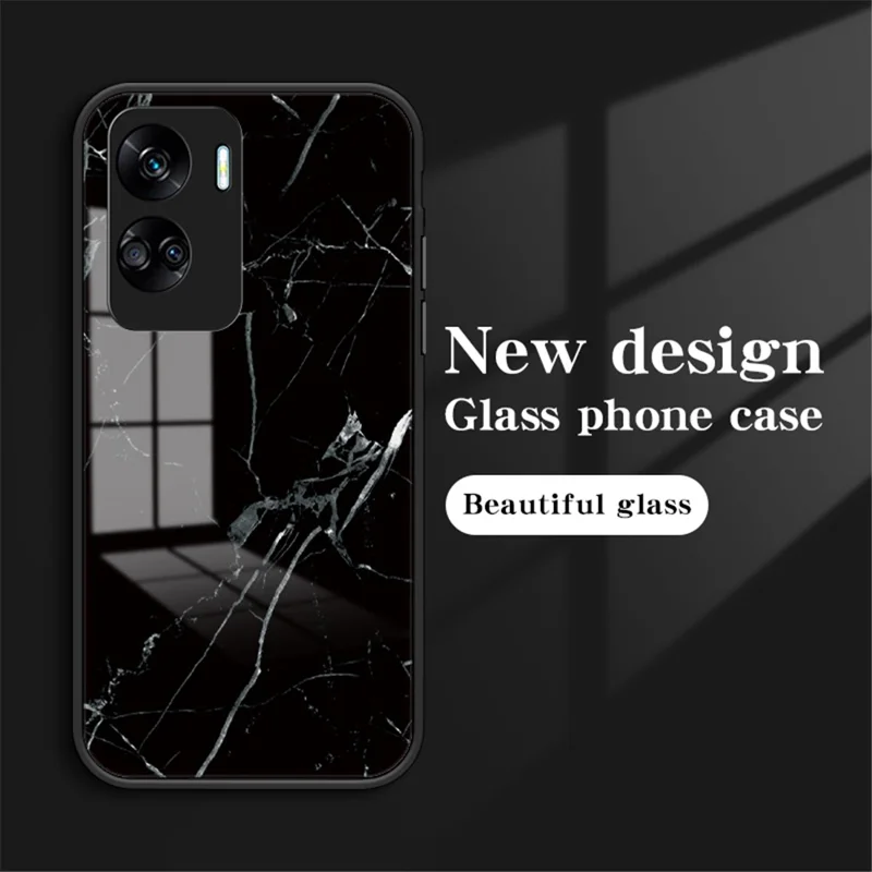 For Honor 90 Lite 5G Marble Pattern Anti-drop Phone Case PC+TPU+Tempered Glass Cover - Flying Pigeon Marble