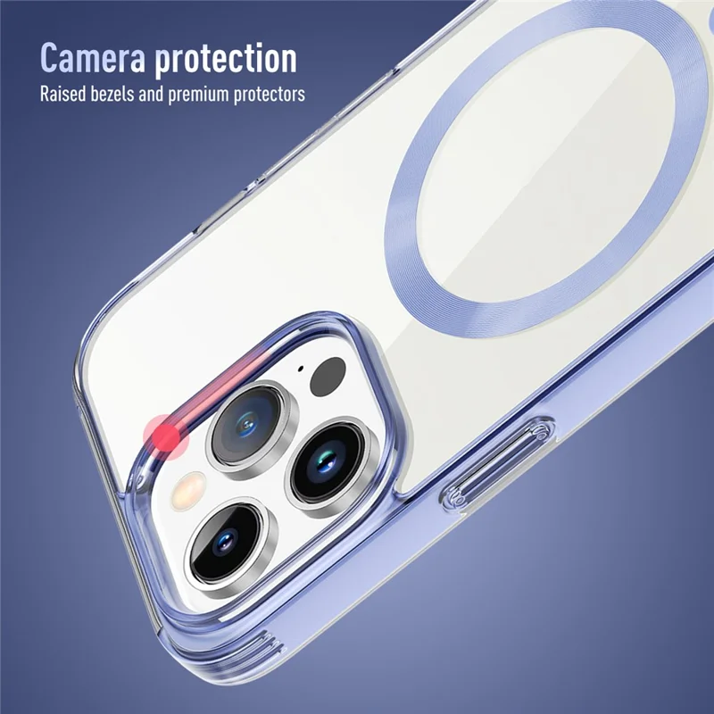 For iPhone 15 Pro Soft TPU+PC Phone Case Compatible with MagSafe Anti-Drop Slim Phone Cover - Grey