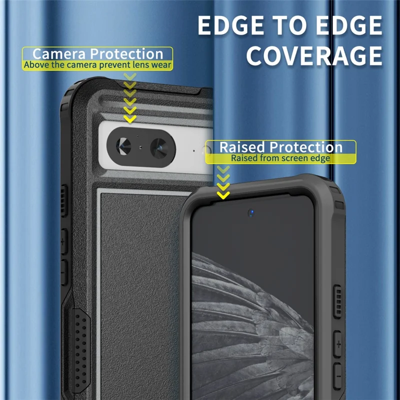 Style F1 For Google Pixel 8 Drop-proof Back Case PC+TPU Anti-scratch Phone Cover - Black