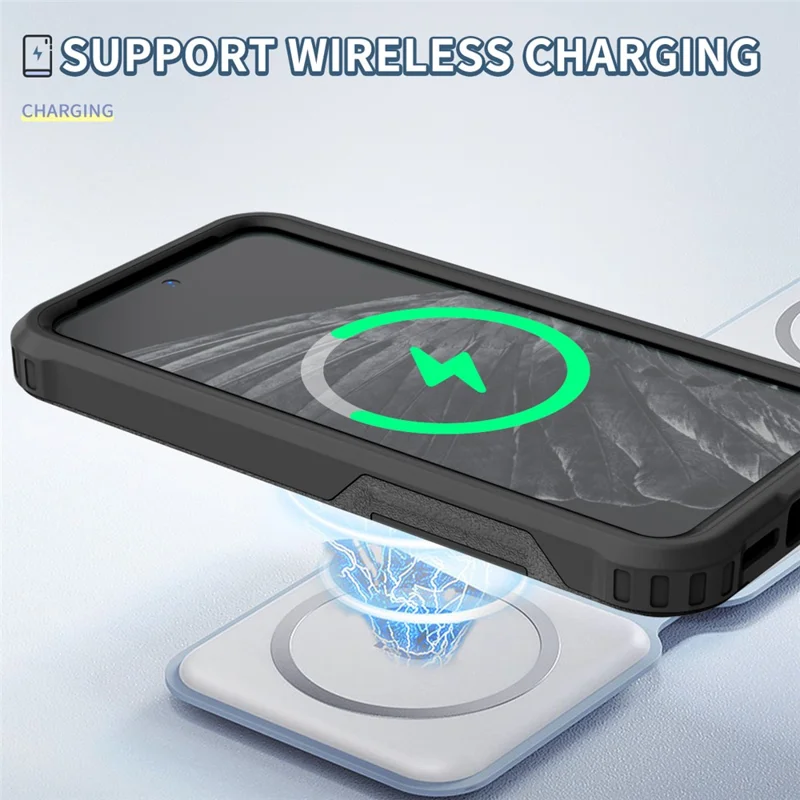 Style F1 For Google Pixel 8 Drop-proof Back Case PC+TPU Anti-scratch Phone Cover - Black