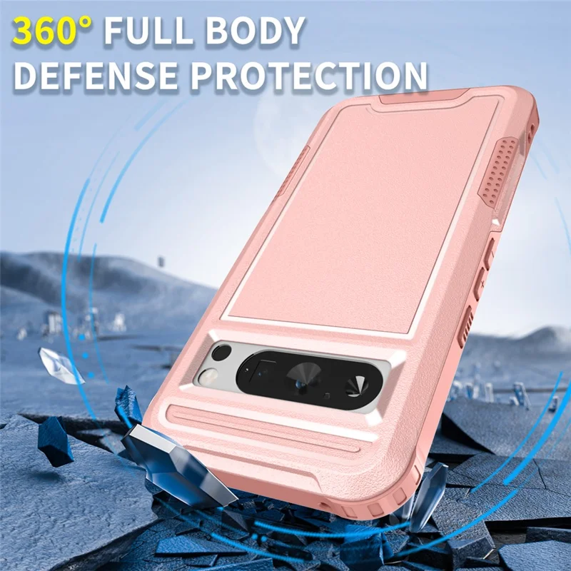 Style F1 For Google Pixel 8 Pro PC+TPU Anti-scratch Phone Case Shockproof Back Cover - Pink