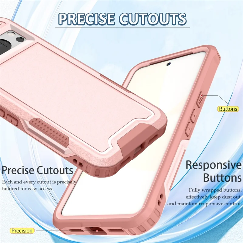 Style F1 For Google Pixel 8 Pro PC+TPU Anti-scratch Phone Case Shockproof Back Cover - Pink
