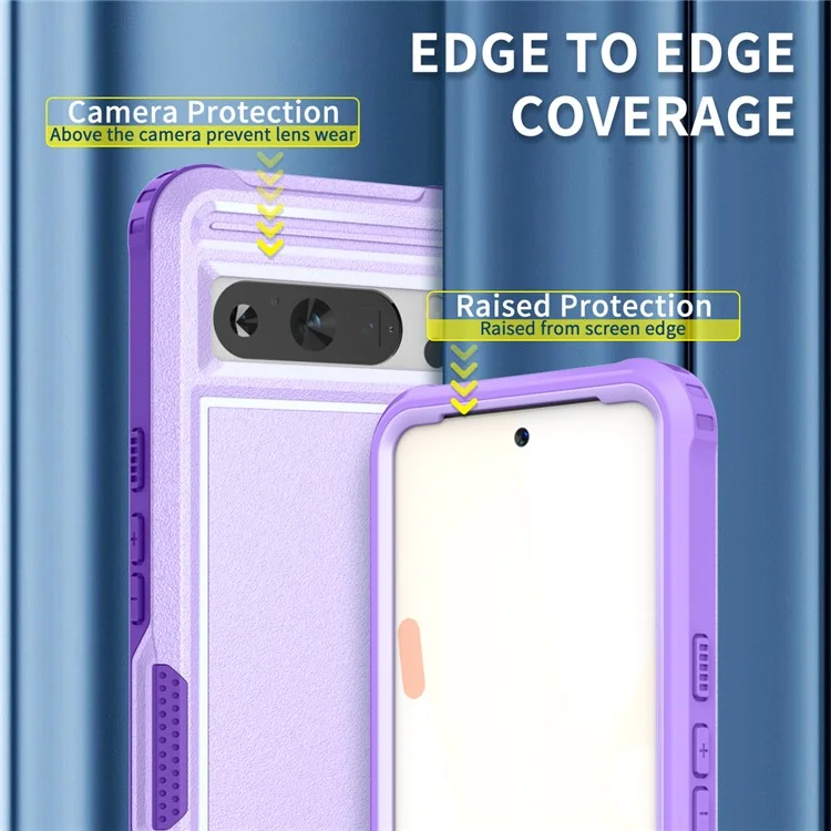 Чехол для Google Pixel 8 Pro PC+TPU, устойчивый к царапинам, противоударный - фиолетовый