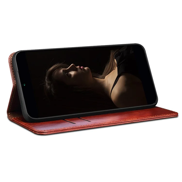Per Oppo Reno10 Pro+ 5G Waxy Crazy Horse Texture Cell Phone Cover Stand Wallet Case PU Leather Phone Shell - Marrone