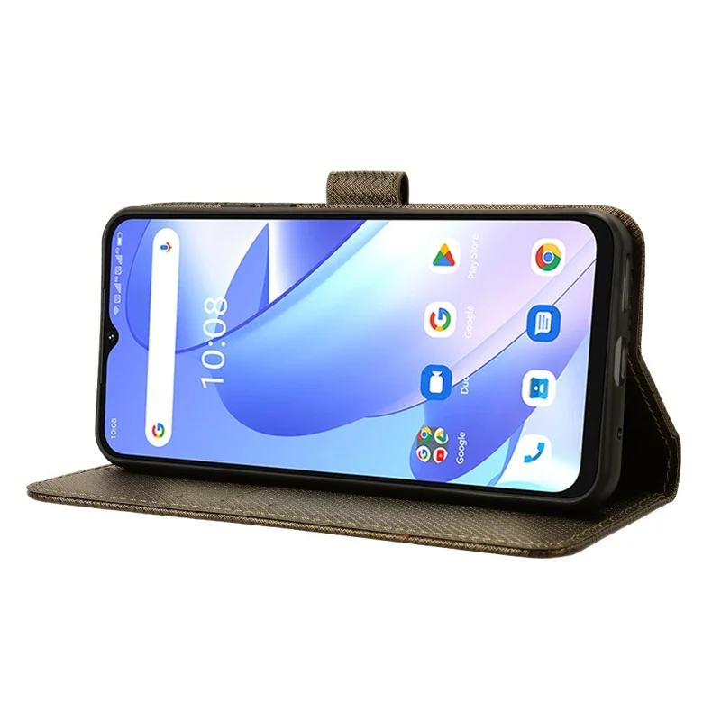 For Umidigi G3 / G3 Max / G3 Plus Diamond Texture Anti-fall Cover PU Leather Wallet Stand Phone Case - Brown