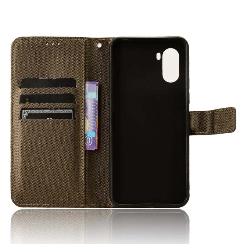 For Umidigi G3 / G3 Max / G3 Plus Diamond Texture Anti-fall Cover PU Leather Wallet Stand Phone Case - Brown