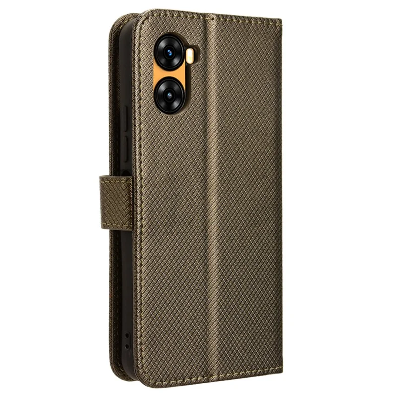 For Umidigi G3 / G3 Max / G3 Plus Diamond Texture Anti-fall Cover PU Leather Wallet Stand Phone Case - Brown