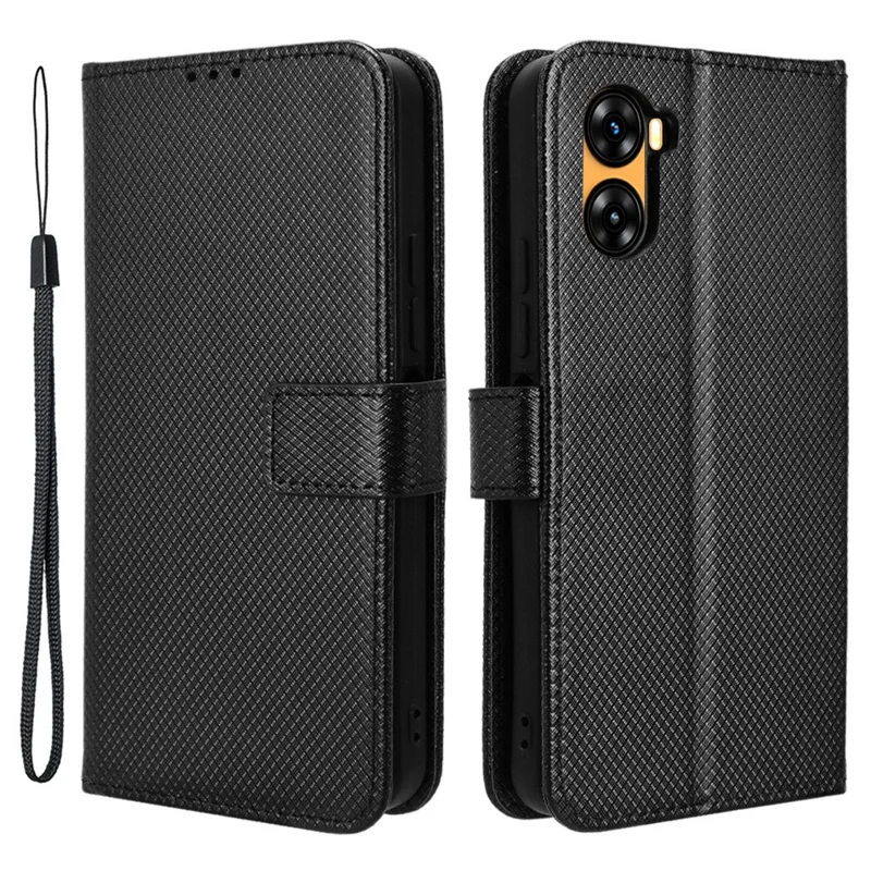 For Umidigi G3 / G3 Max / G3 Plus Diamond Texture Anti-fall Cover PU Leather Wallet Stand Phone Case - Black