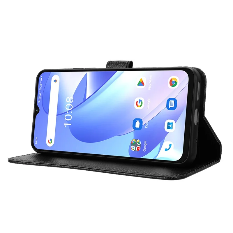 For Umidigi G3 / G3 Max / G3 Plus Diamond Texture Anti-fall Cover PU Leather Wallet Stand Phone Case - Black