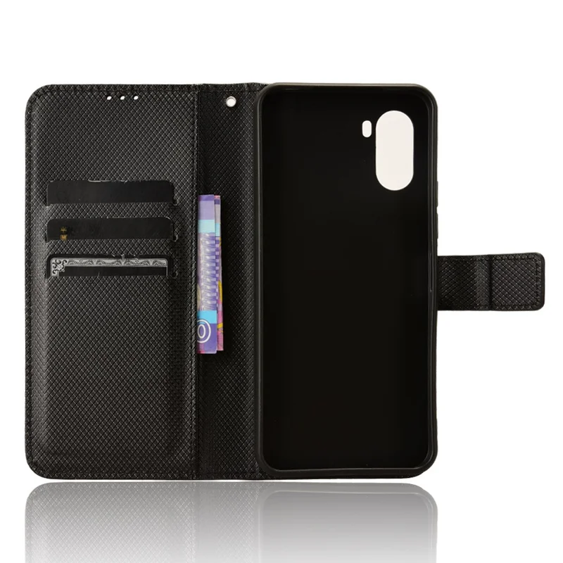 For Umidigi G3 / G3 Max / G3 Plus Diamond Texture Anti-fall Cover PU Leather Wallet Stand Phone Case - Black