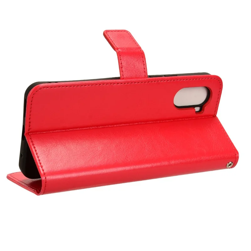 For Umidigi G3 / G3 Max / G3 Plus PU Leather Wallet Case Crazy Horse Texture Folding Stand Phone Cover - Red