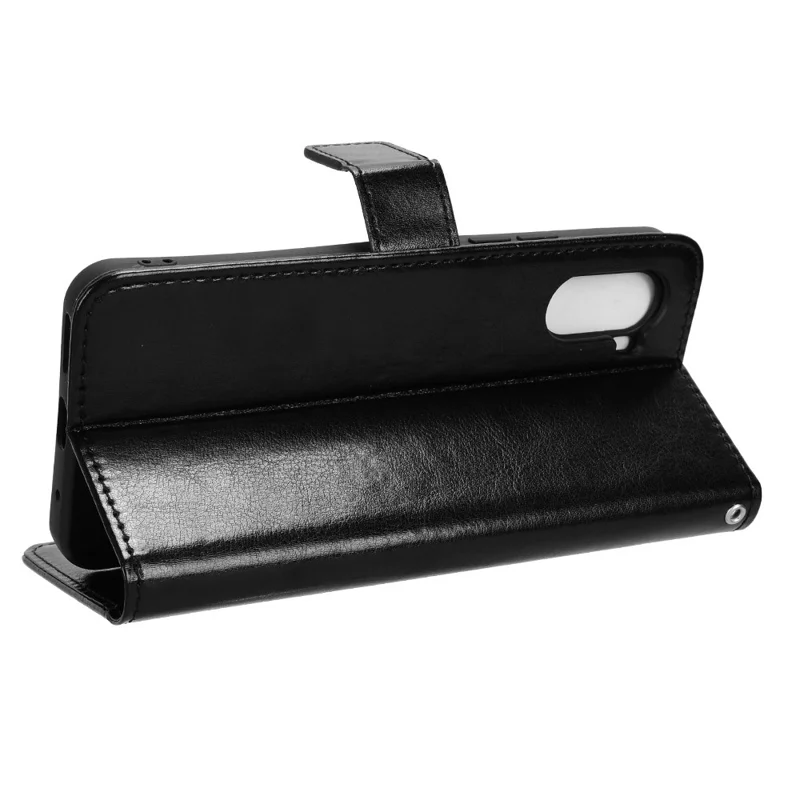 For Umidigi G3 / G3 Max / G3 Plus PU Leather Wallet Case Crazy Horse Texture Folding Stand Phone Cover - Black