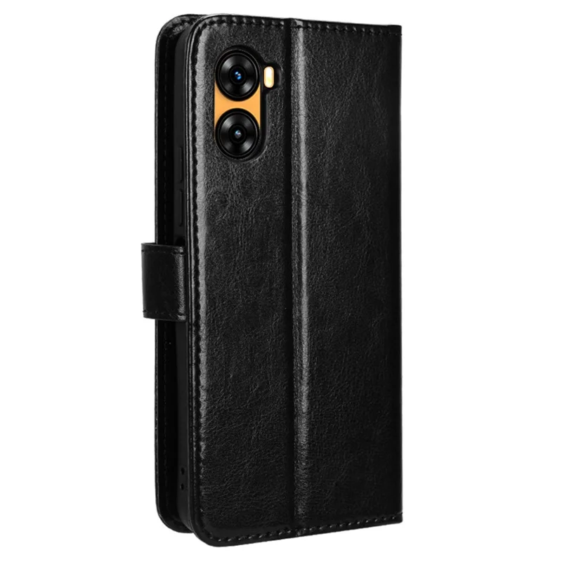 For Umidigi G3 / G3 Max / G3 Plus PU Leather Wallet Case Crazy Horse Texture Folding Stand Phone Cover - Black