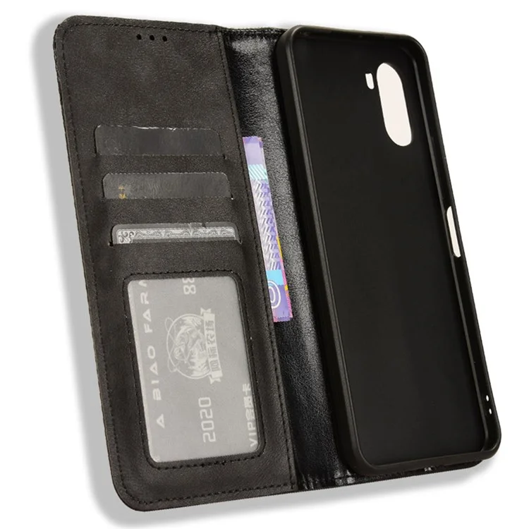 Para Umidigi G3 / G3 Max / G3 Plus Retro Funda de Cartera de Piel de PU con Soporte Plegable - Negro