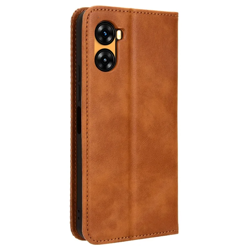 For Umidigi G3 / G3 Max / G3 Plus Retro PU Leather Wallet Case Folding Stand Phone Cover - Brown