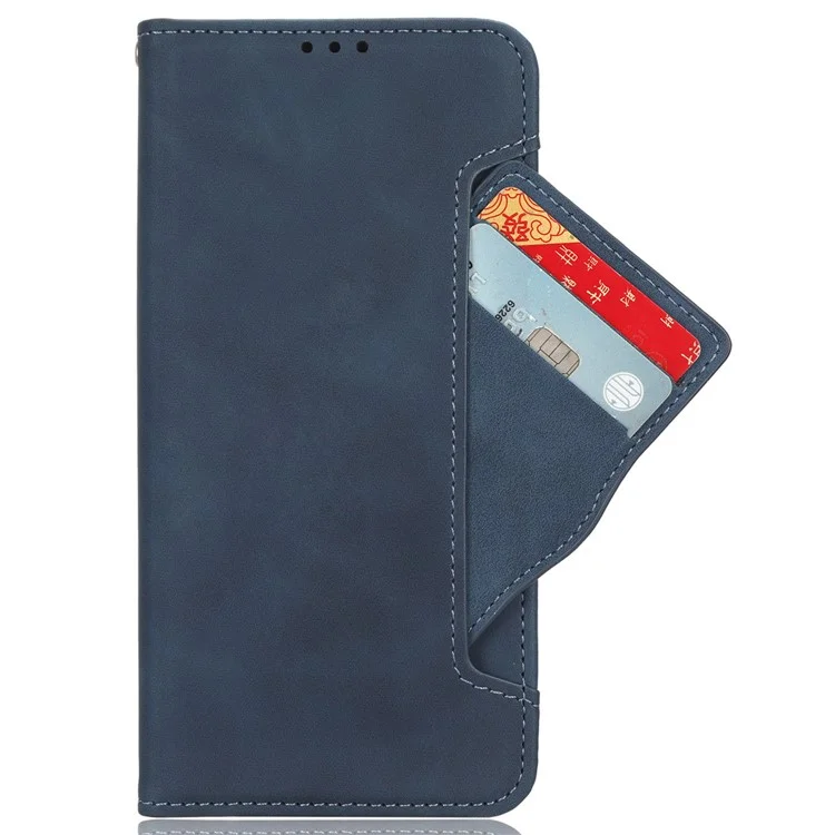 For Umidigi G3 / G3 Max / G3 Plus Multiple Card Slots Phone Case Leather Wallet Stand Anti-drop Cover - Blue