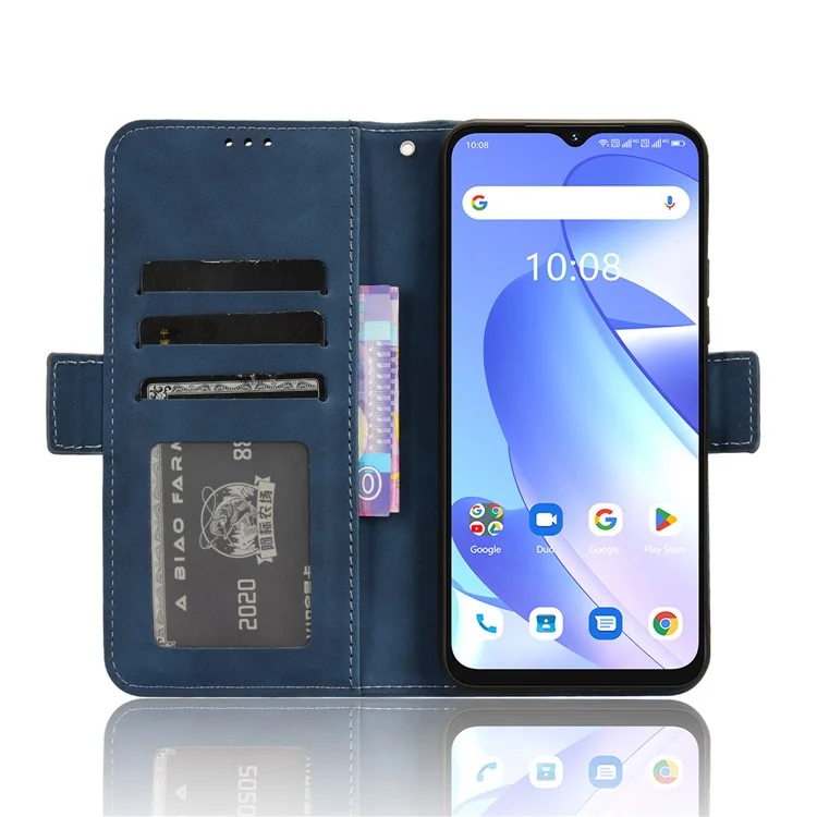 For Umidigi G3 / G3 Max / G3 Plus Multiple Card Slots Phone Case Leather Wallet Stand Anti-drop Cover - Blue