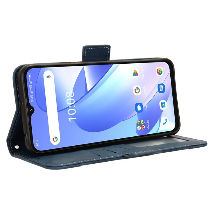 For Umidigi G3 / G3 Max / G3 Plus Multiple Card Slots Phone Case Leather Wallet Stand Anti-drop Cover - Blue