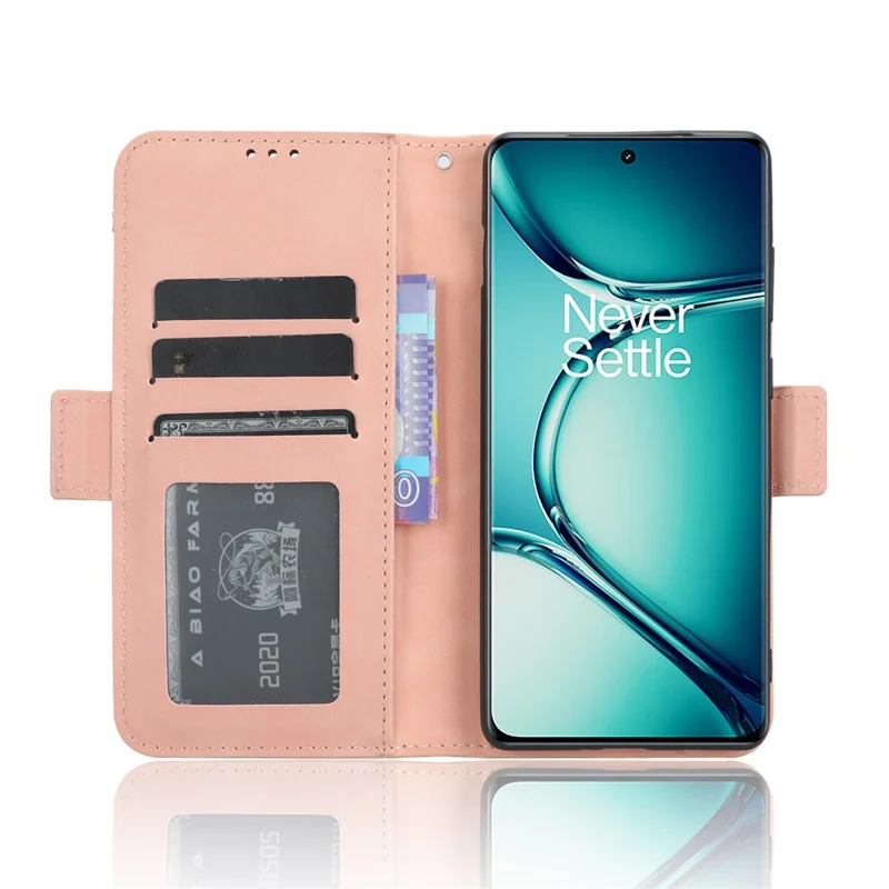 For OnePlus Ace 2 Pro 5G Multiple Card Slots Phone Case PU Leather Wallet Stand Protective Cover - Pink