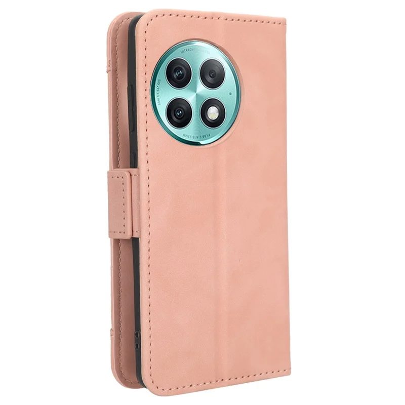 For OnePlus Ace 2 Pro 5G Multiple Card Slots Phone Case PU Leather Wallet Stand Protective Cover - Pink