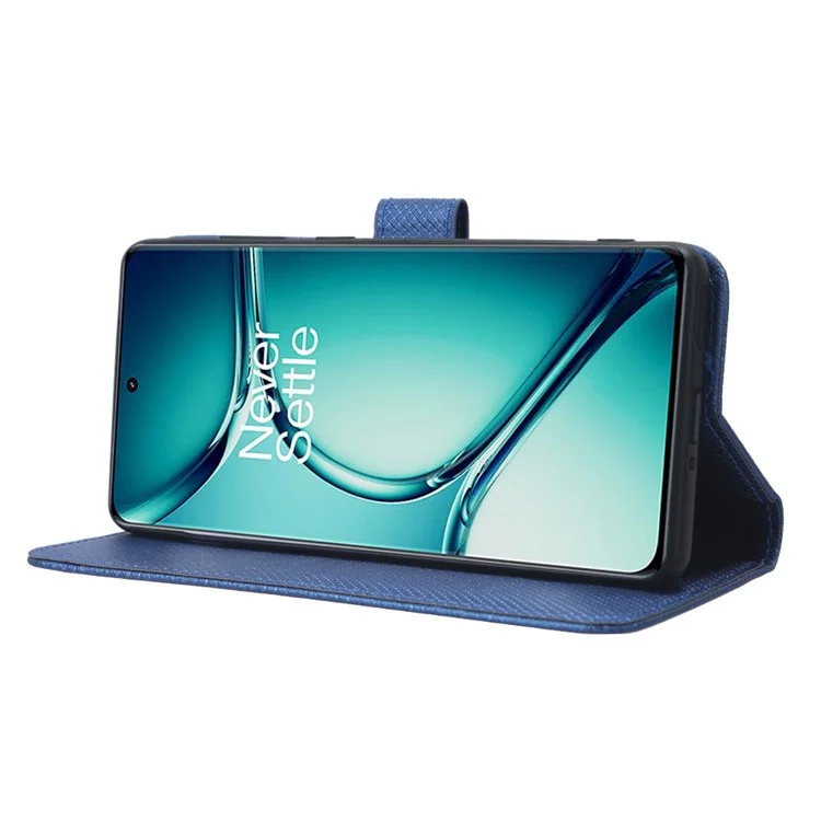 Per OnePlus Ace 2 Pro 5G Custodia Protettiva Cover in Pelle PU con Texture a Diamante e Supporto - Blu