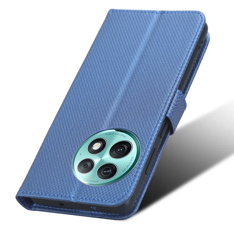Per OnePlus Ace 2 Pro 5G Custodia Protettiva Cover in Pelle PU con Texture a Diamante e Supporto - Blu