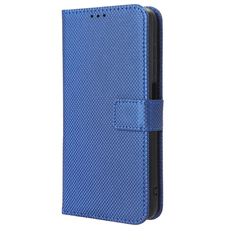 Per OnePlus Ace 2 Pro 5G Custodia Protettiva Cover in Pelle PU con Texture a Diamante e Supporto - Blu