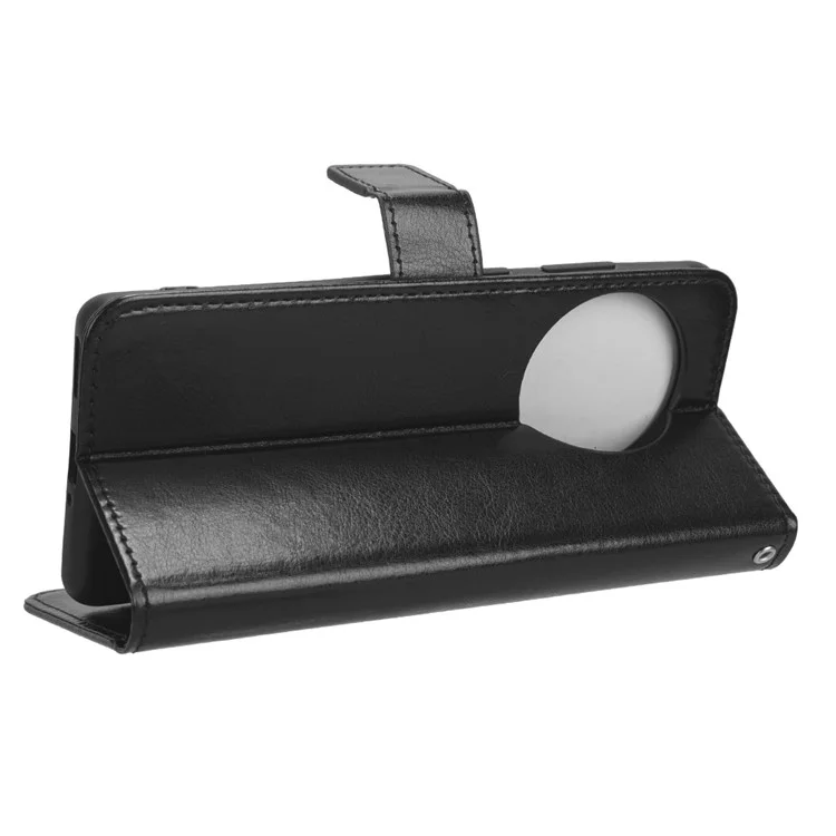 Coque de téléphone anti-chute pour OnePlus Ace 2 Pro 5G Texture en cuir PU Crazy Horse - Support de portefeuille - Noir