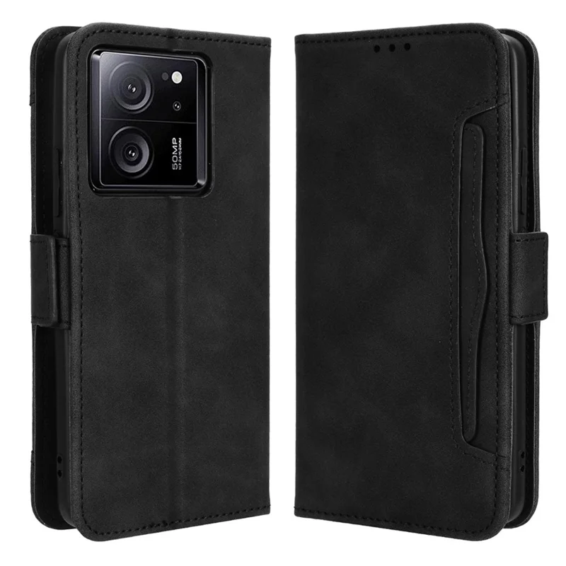 Custodia con Slot per Più Carte per Xiaomi 13T / 13T Pro / Redmi K60 Ultra, Caratteristica di Supporto Portafoglio in Pelle PU Protettiva per Telefono - Nero