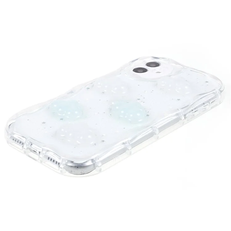 Back Cover for iPhone 12 6.1 inch , 3D Butterfly  /  Cloud Pattern Epoxy Flexible TPU Phone Case - Cloud